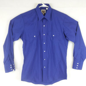 Ely Cattleman 15.5/34 Purple Pearl Snap Shirt